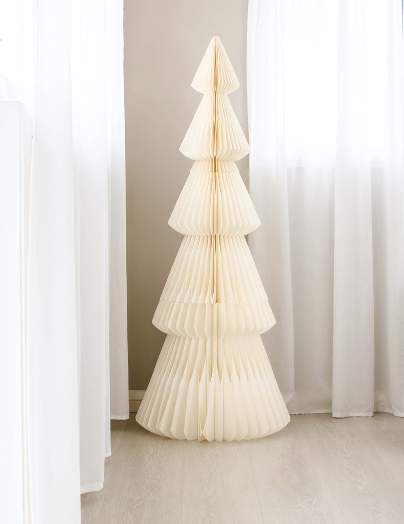 [9958470648048] Evergreen Grande Paper Christmas Tree Off White