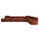Madrid Curve Left Arm Sofa - Chestnut