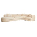 Madrid Curve Left Chaise Sofa - Soft Wheat