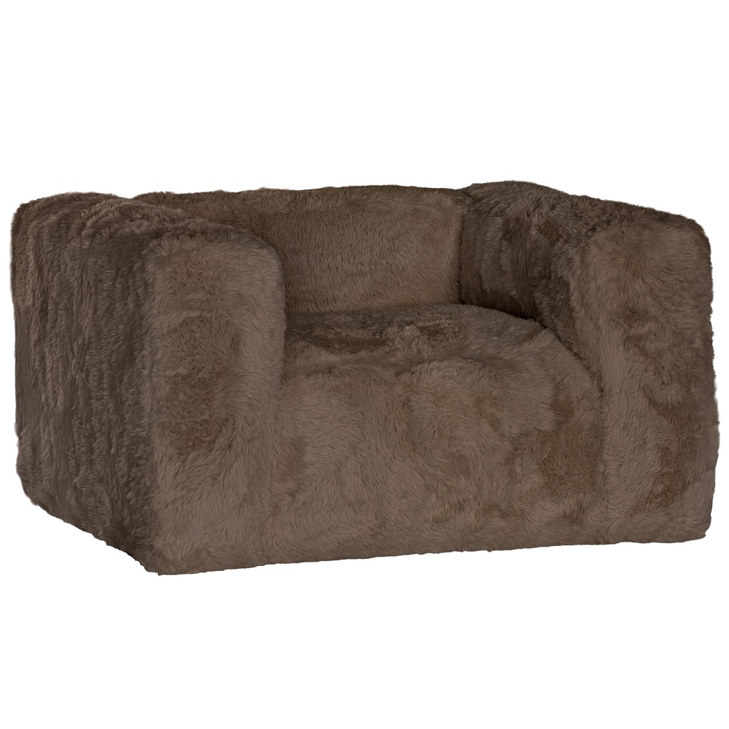 [AK-001FLCH] Harlow Sofa | One Seater | Fur Luxe | Chocolate