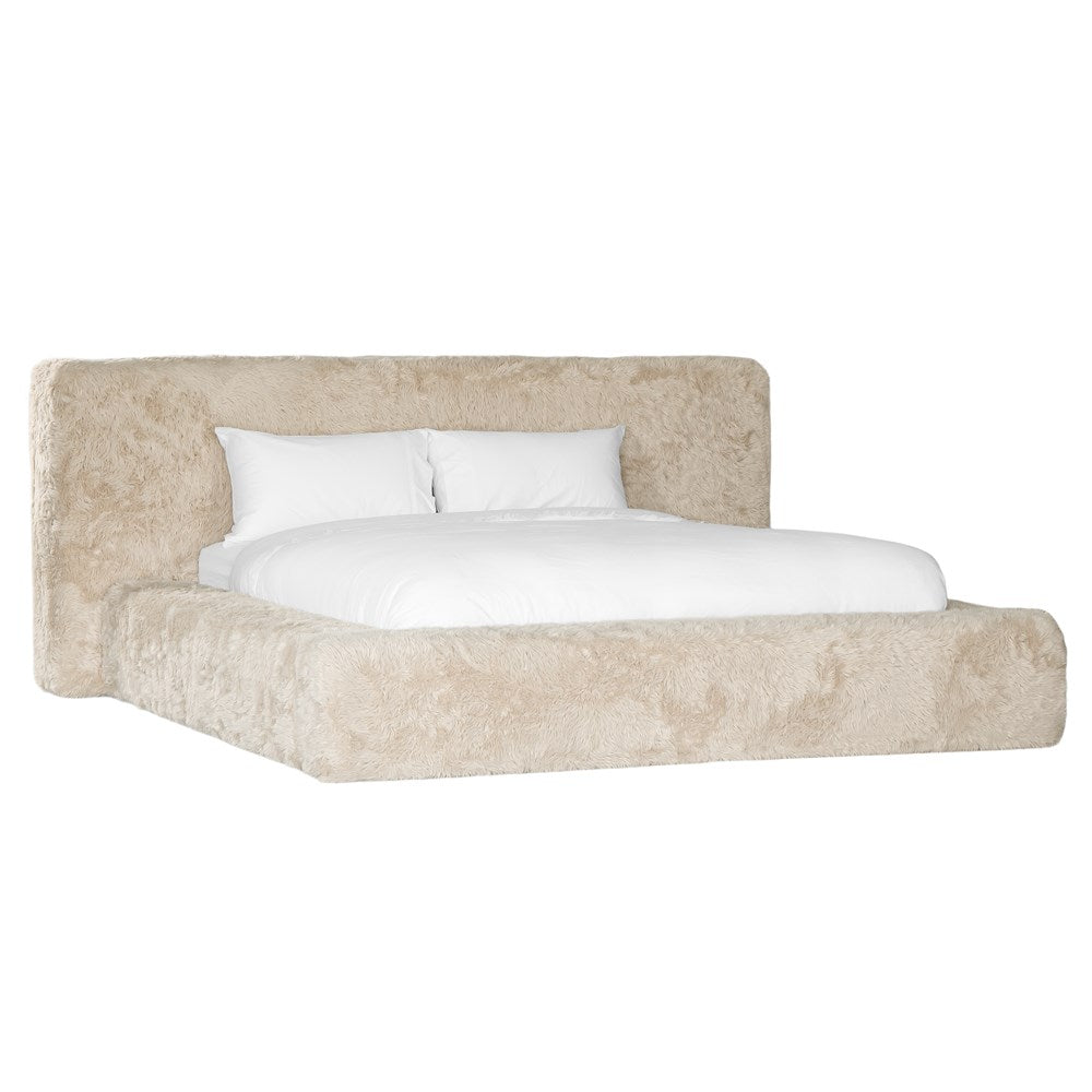 [AK-004QFLV] Harlow Bed | Fur Luxe | Vanilla