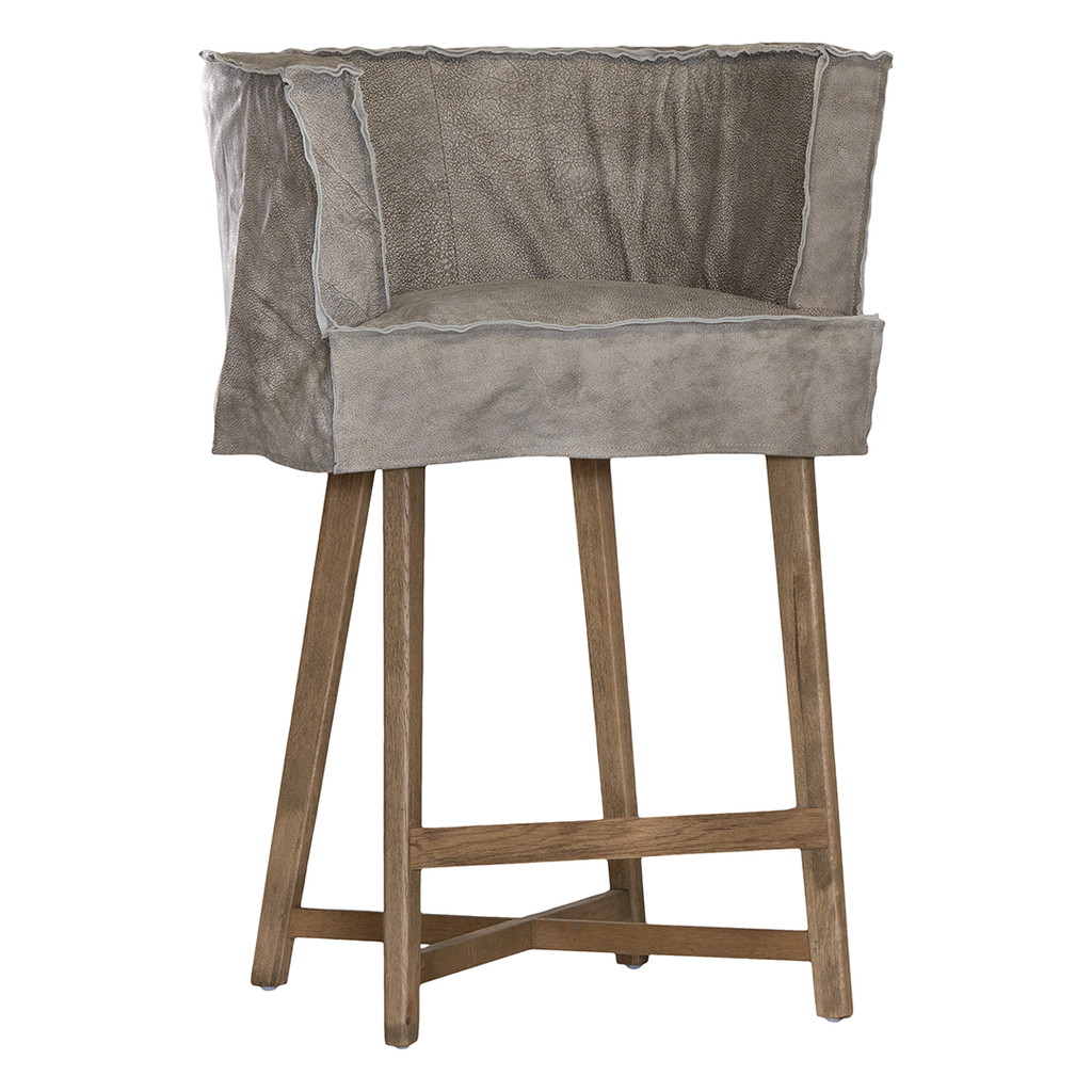 [AK-036EGN] Guatemala Barchair | Buffalo Leather | Earthy Grey