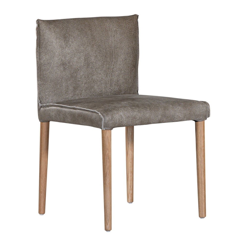 [HU-002SG] Mayan Dining Chair | Buffalo Leather | Stormy Grey