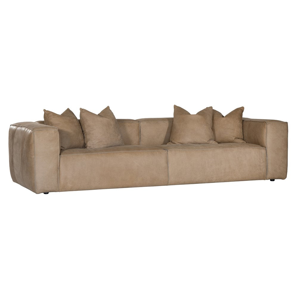 [JS-01EB] Malta Four Seater Sofa | Buffalo Leather | Enoki Brown