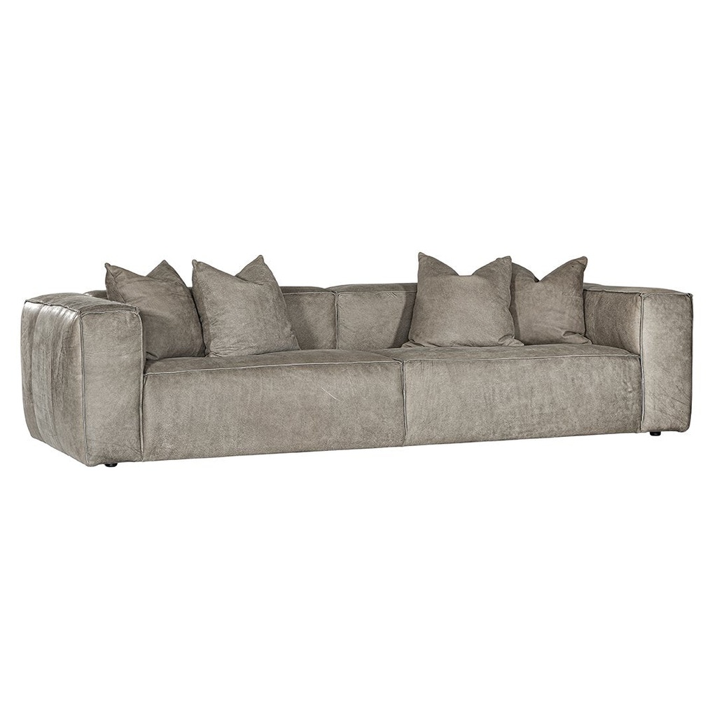 [JS-01EG] Malta Sofa | Buffalo Leather | Earthy Grey