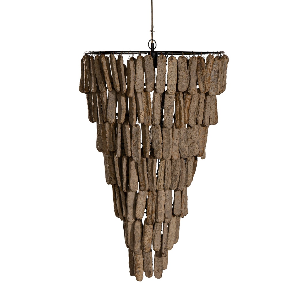 [RI-004DR] Zula Chandelier | Sculptural Composite | Dark Roast