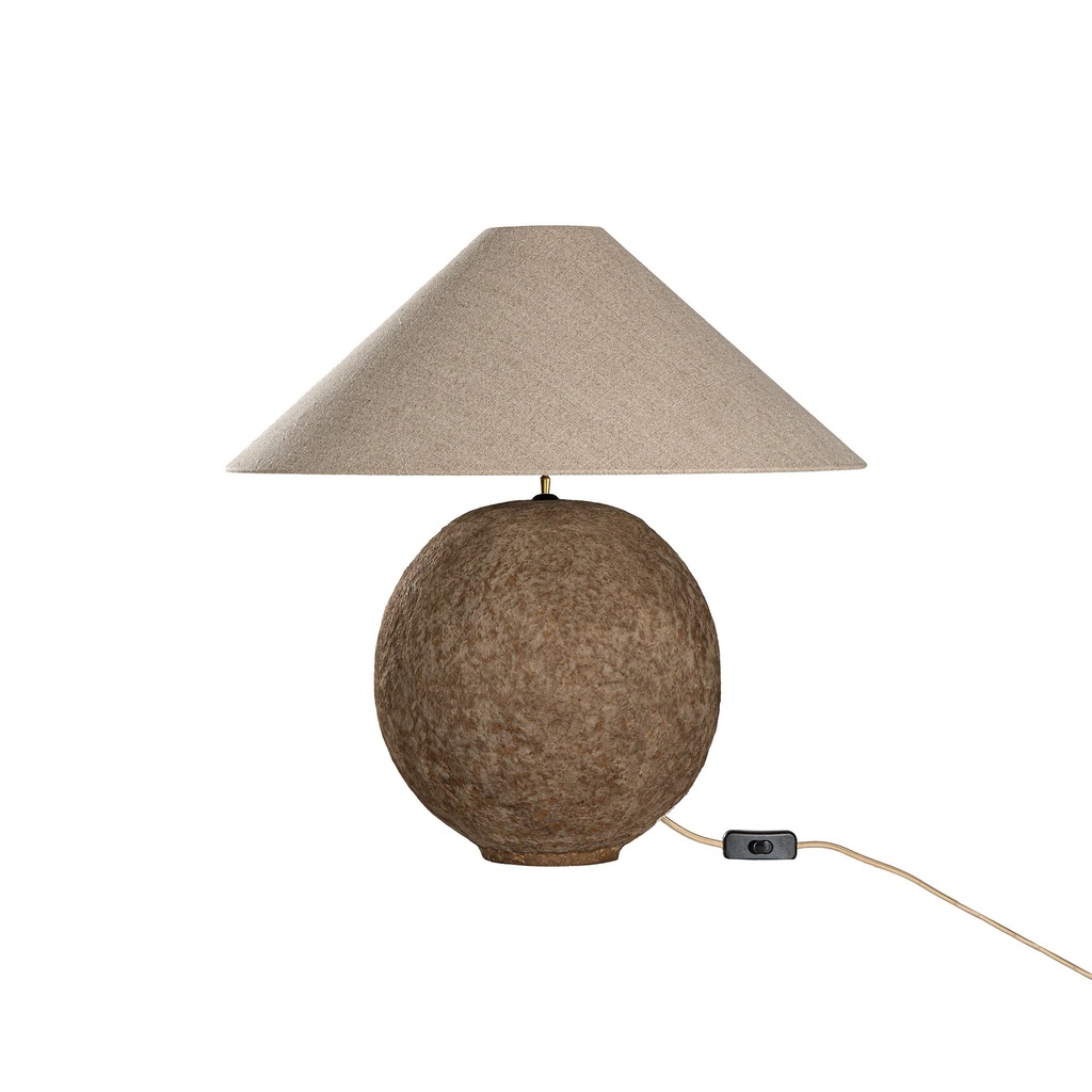 [RI-007SDRA] Sabi Table Lamp | Sculptural Composite | Dark Roast | Small