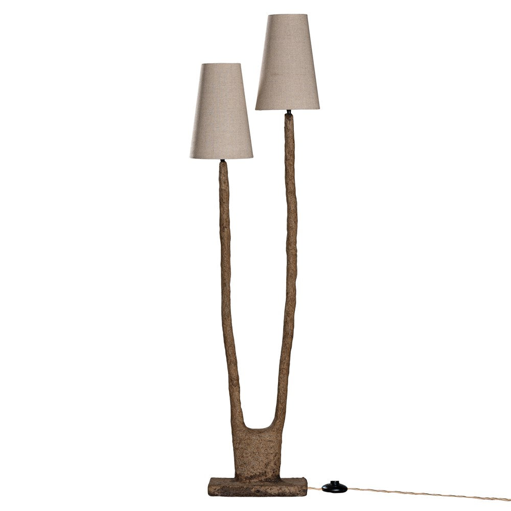 Kira Floor Lamp | Sculptural Composite | Dark Roast