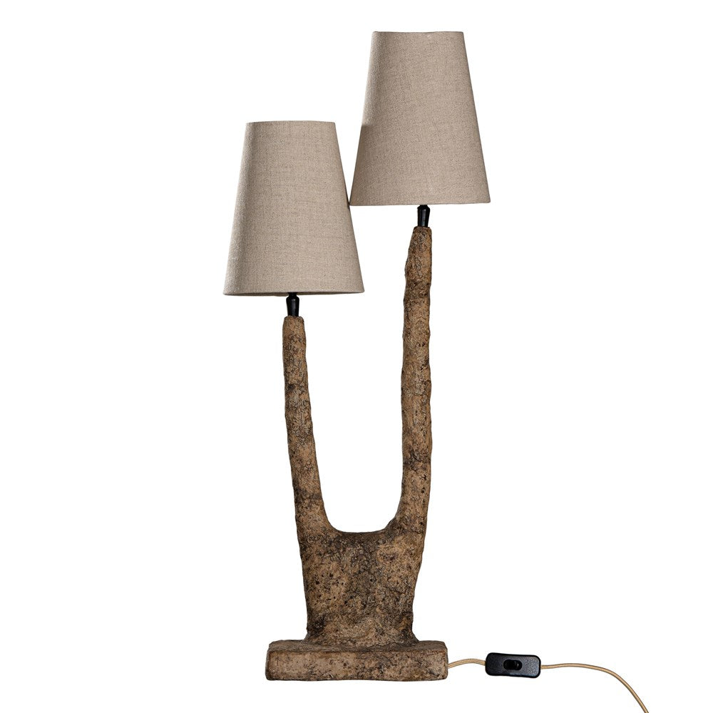 [RI-011DR] Kira Table Lamp| Sculptural Composite | Dark Roast