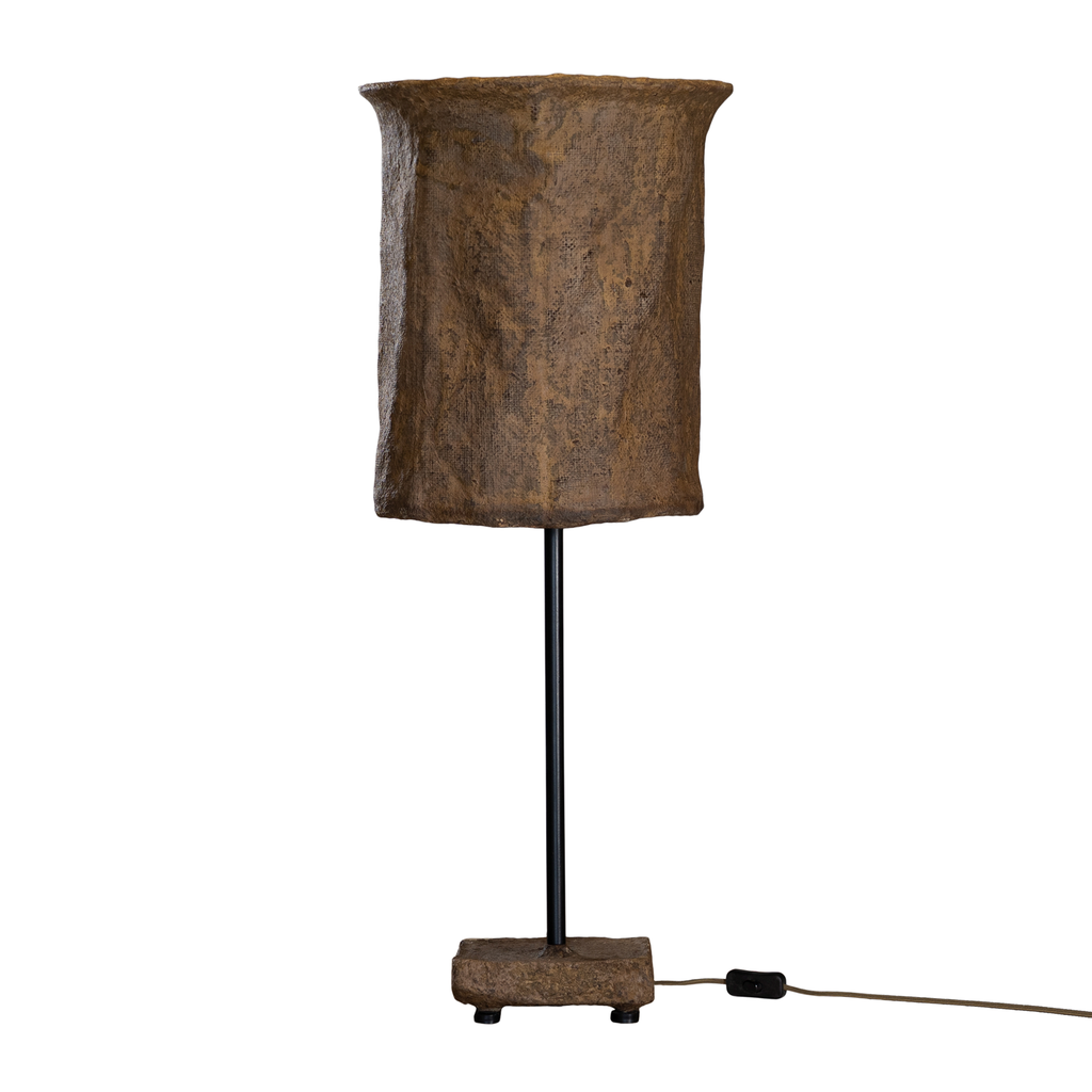 [RI-021DR] Bhodi Sculptural Composite Table Lamp | Dark Roast