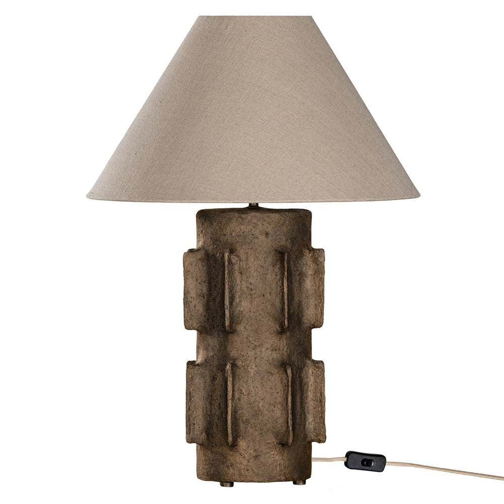 [RI-025DR] Liwa Sculptural Composite Table Lamp | Dark Roast