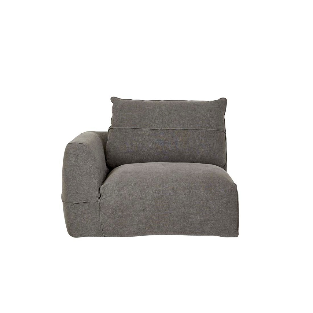[COVE-SEAMED-1-SEATER-LEFT-ARM-SMOKE-LINEN-SOF-COVE-SEAM1S-LFT-SMLN] Cove Seamed 1 Seater Left Arm - Smoke Linen