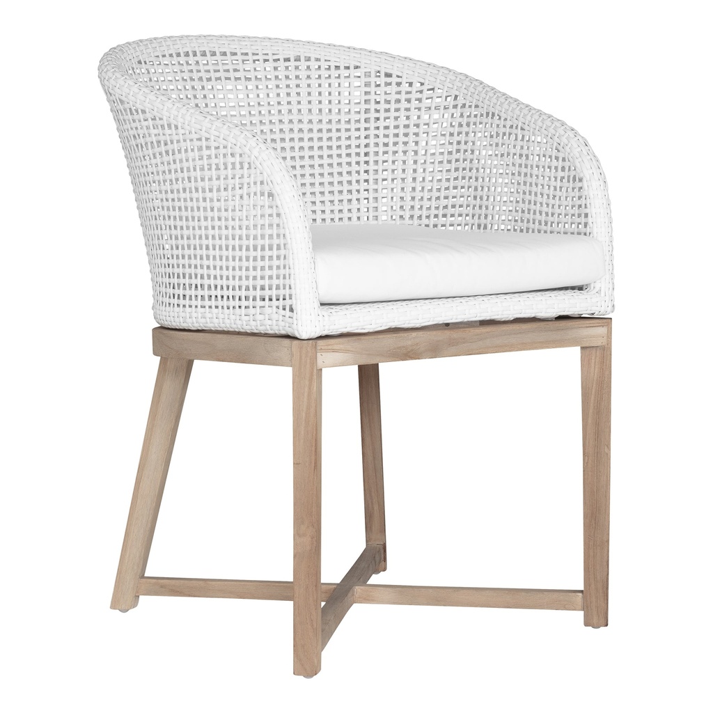 [WC-514WA] Tula Dining Chair | Polyrattan | White