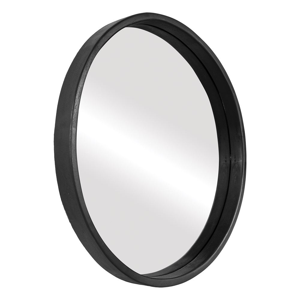[WC-616BS] Niyaama Round Mirror | Black