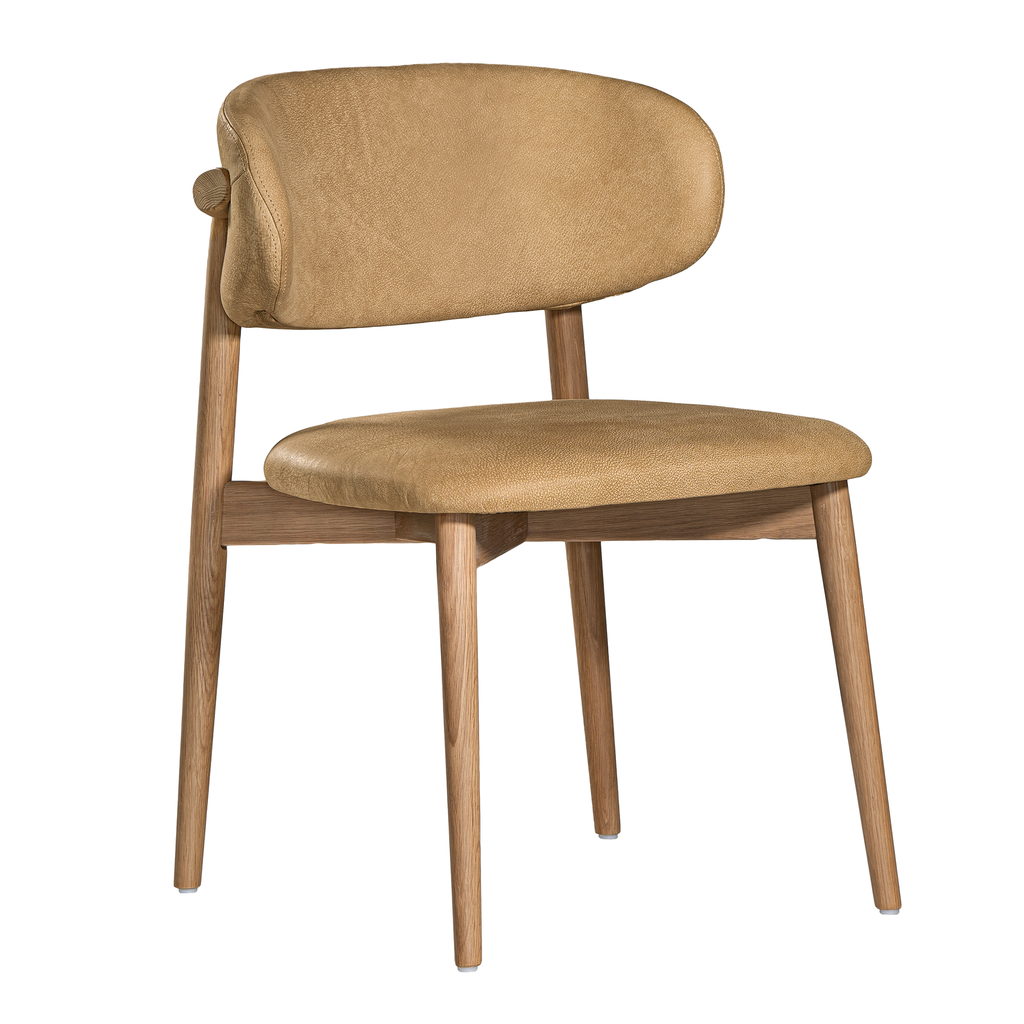 Capri Dining Chair | Aniline Leather | Cashew