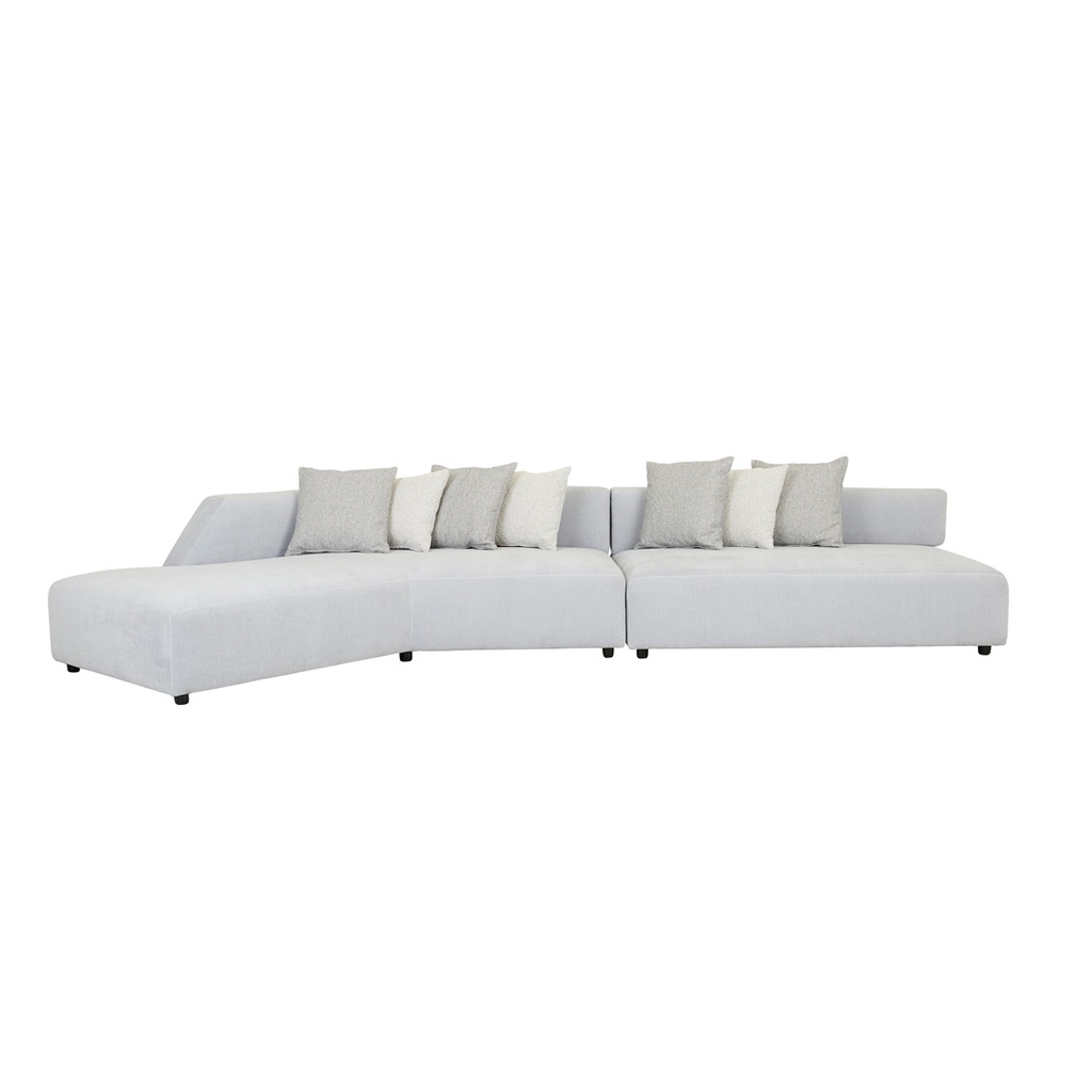 Madrid Edge Left Chaise Set - Pearl Blue - Ether Tweed