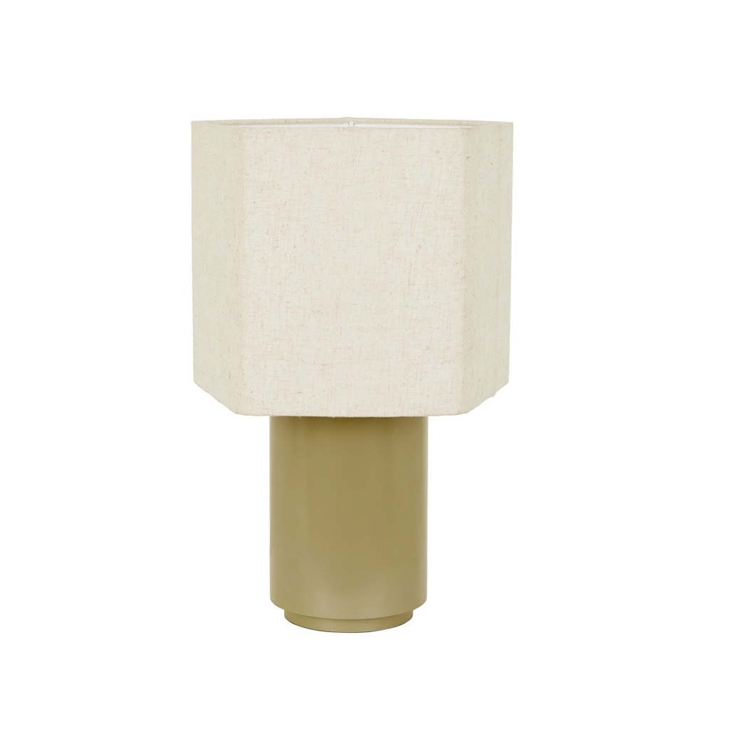 [EASTON-HEX-TABLE-LAMP-KHAKI-LINEN-LAMP-EASTON-HEX-TBL-LINEN] Easton Hex Table Lamp - Khaki - Linen
