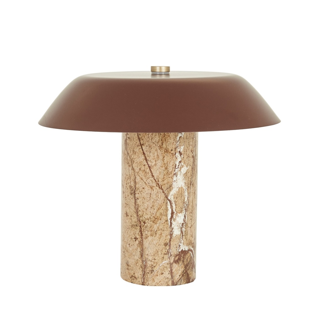 [EASTON-LUNA-TABLE-LAMP-BROWN-MARBLE-BRUNETTE-LAMP-EASTON-LUNA-TBL-BRUNETTE] Easton Luna Table Lamp - Brown Marble - Brunette