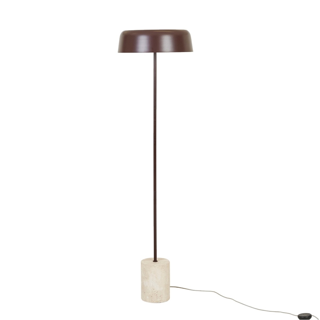 [EASTON-MARQUEE-FLOOR-LAMP-TRAVERTINE-BURGUNDY-LAMP-EASTON-MARQ-FLR-BURGUNDY] Easton Marquee Floor Lamp - Travertine - Burgundy
