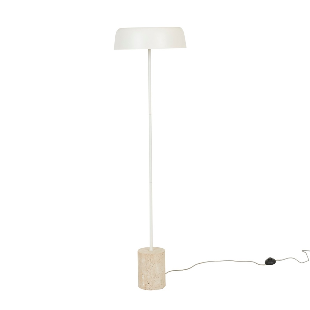 [EASTON-MARQUEE-FLOOR-LAMP-TRAVERTINE-MATT-IVORY-LAMP-EASTON-MARQ-FLR-MATT-IVORY] Easton Marquee Floor Lamp - Travertine - Matt Ivory
