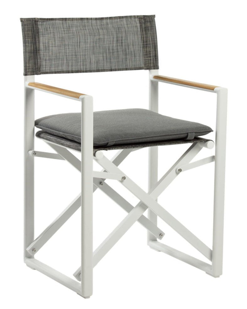 [12716-000-090] GRACE Deck Chair White with seat cushion