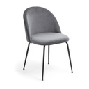 MYSTERE Chair grey velvet black legs