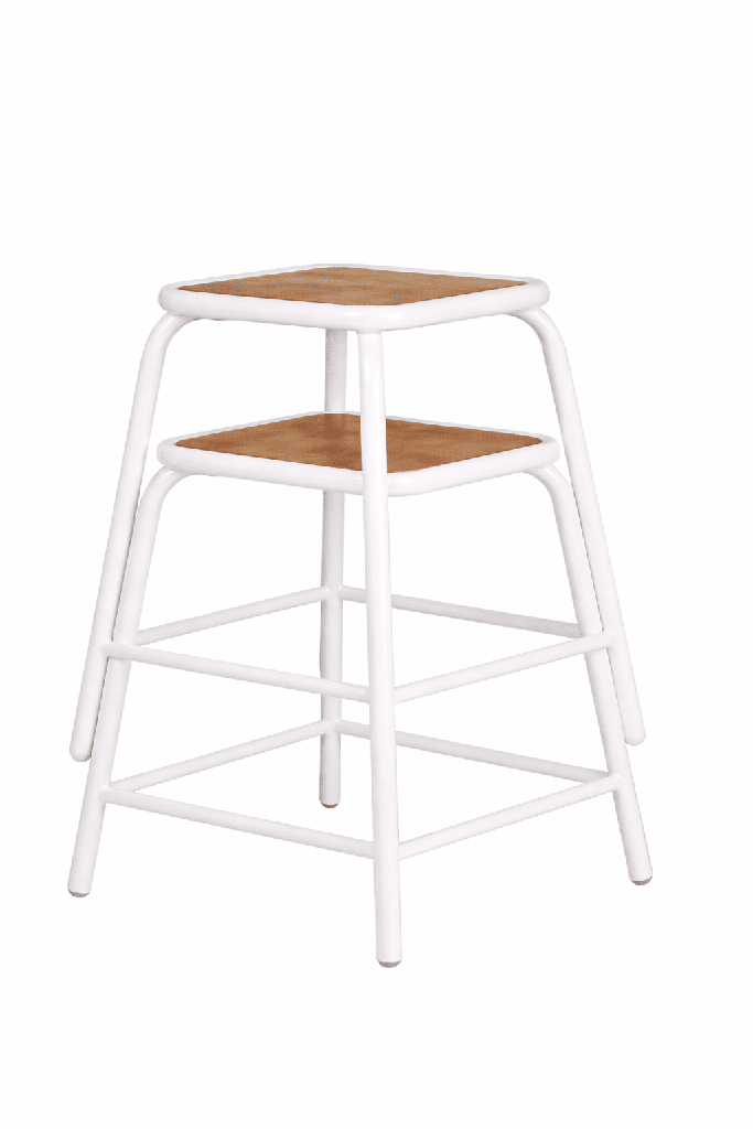 [NF100108 White] Harvey Ply Low Stool | In Stock