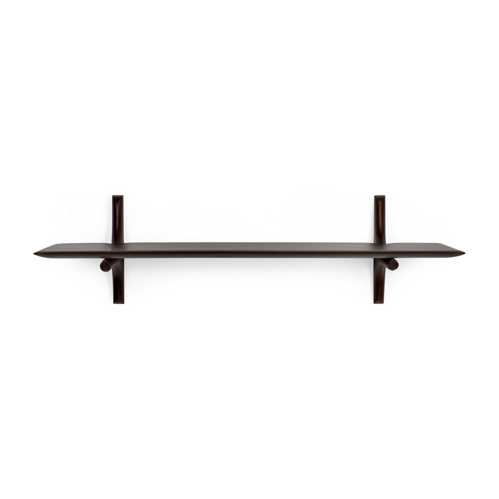 [ETHNICRAFT-PI-WALL-1-SHELF-DARK-BROWN-MAHOGANY-SHELF-ETH-PI-WALL-1SH] Ethnicraft PI Wall 1 Shelf - Dark Brown Mahogany