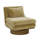 Kennedy Axis Occasional Chair - Soft Moss Velvet - Walnut