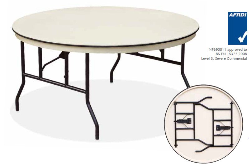 [NF690011 Black Edge] In Stock - EventPro-Lite - 6ft Round Folding Table