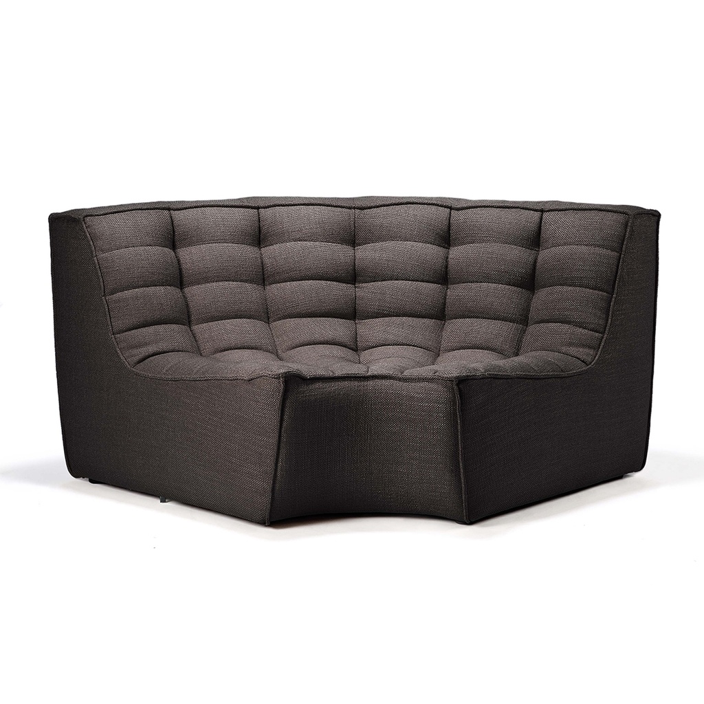 [ETHNICRAFT-SLOUCH-ROUND-CORNER-SOFA-DARK-GREY-SOF-ETH-SLCH-CNR-RD-DKGY] Ethnicraft Slouch Round Corner Sofa - Dark Grey