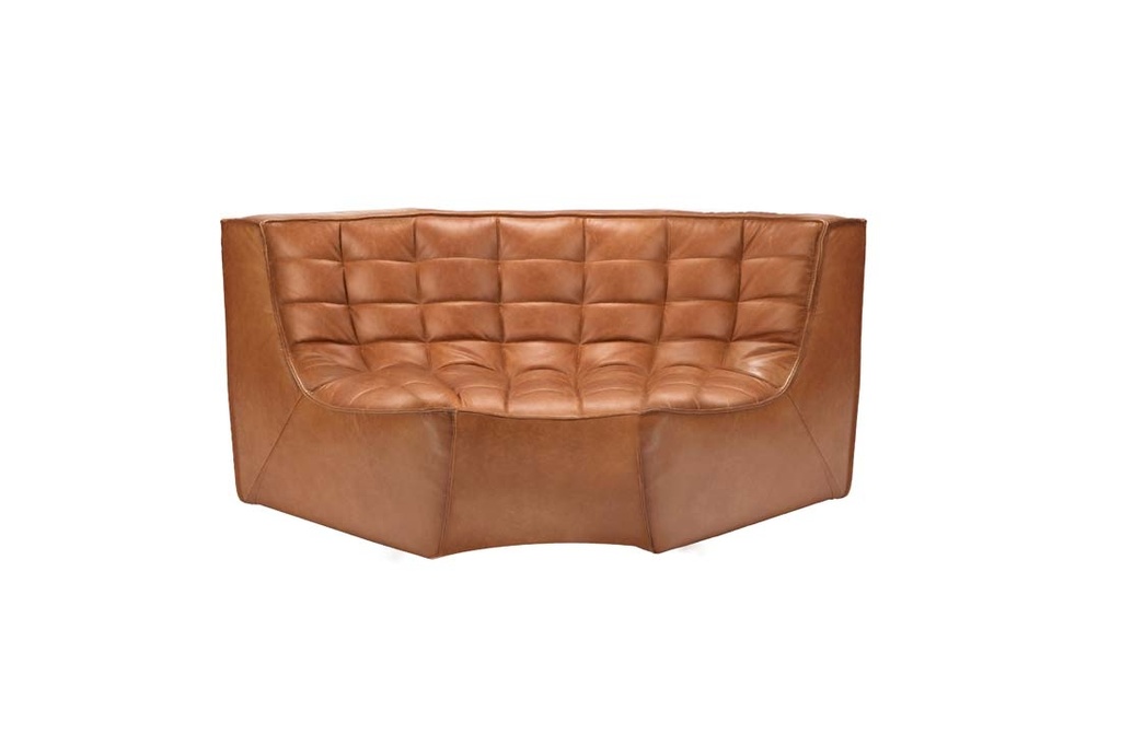 [ETHNICRAFT-SLOUCH-ROUND-CORNER-SOFA-OLD-SADDLE-SOF-ETH-SLCH-CNR-RD-OSD] Ethnicraft Slouch Round Corner Sofa - Old Saddle