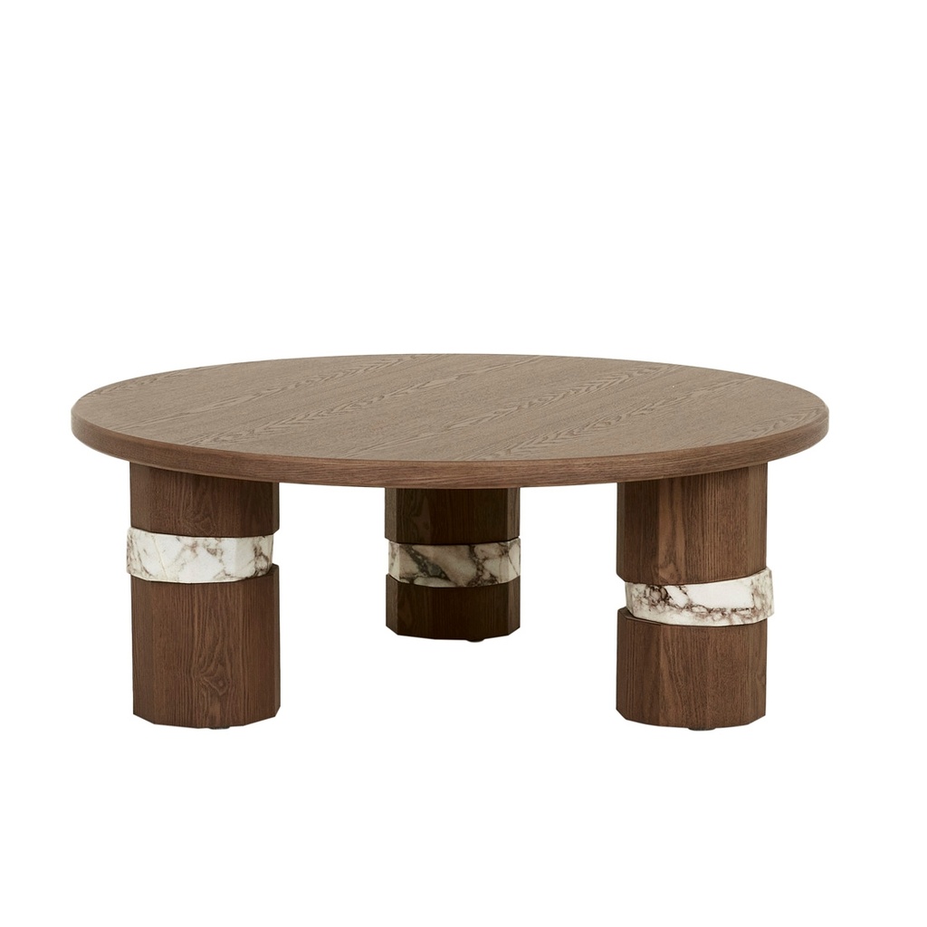 [EVEREST-COFFEE-TABLE-SMOKED-ASH-MATT-OCEAN-MARBLE-CTO-EVST-MATT-OCEAN-MARBLE] Everest Coffee Table - Smoked Ash - Matt Ocean Marble