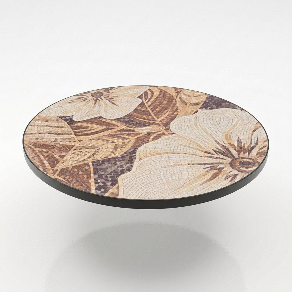 [FL-172-50846] Aluminium Edged Sintered Stone Tabletop - Floral
