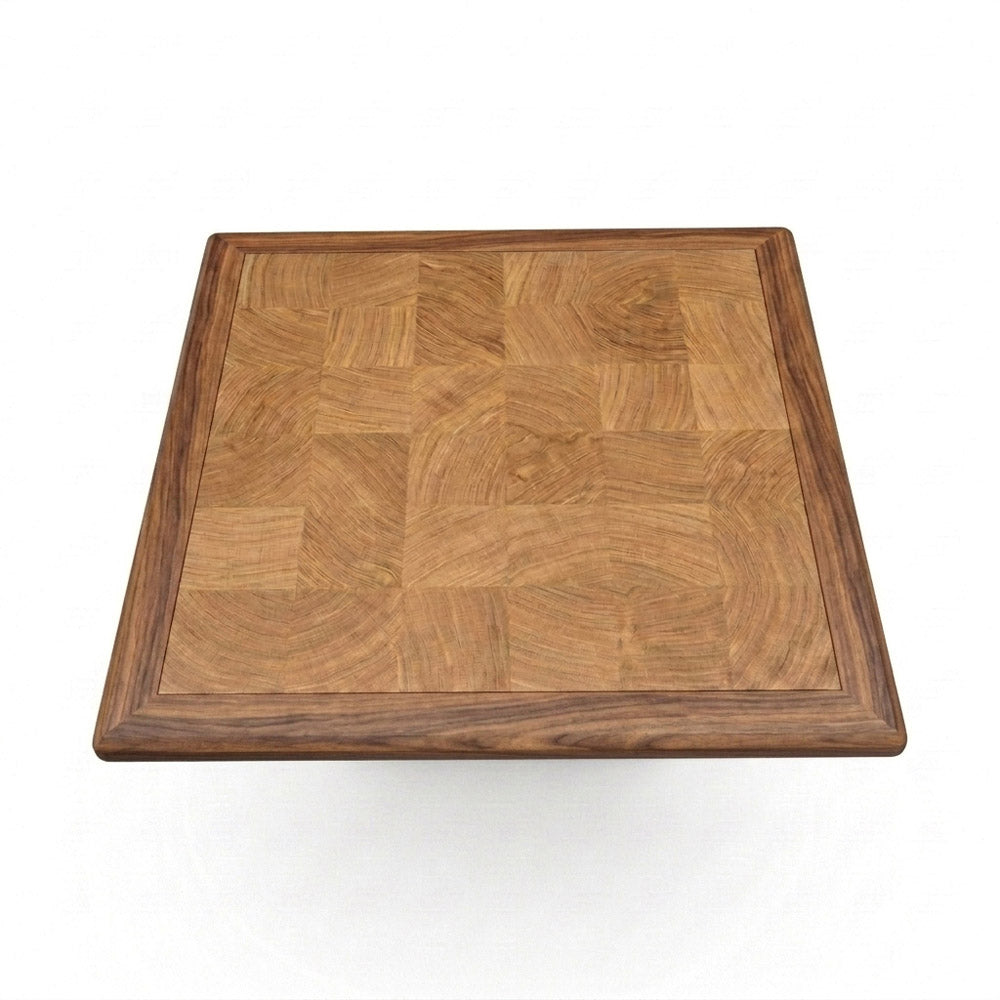 [FL-172-50856] Ash Wood Edged Sintered Stone Tabletop - Puzzle Oak