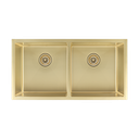 Zalo Double Kitchen Sink 855mm - Brushed Brass