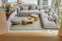 Felix Crest 3-Seater Armed Sofa with Ottoman - Moonbeam