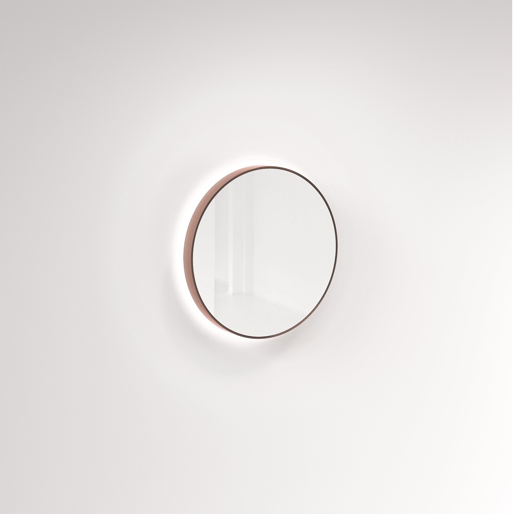 [10328] (D)Saanti Handmade Double Trim LED Mirror 600mm - Brushed Copper