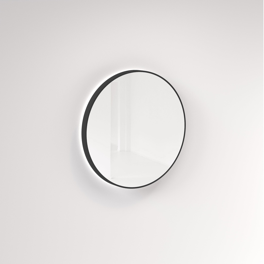 [10341] Saanti Handmade Double Trim LED Mirror 800mm – Brushed Gunmetal