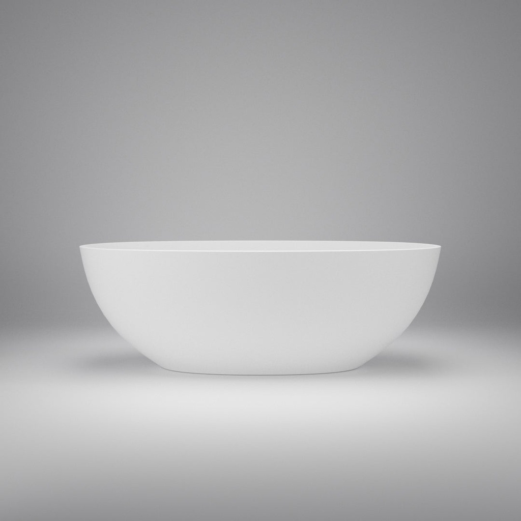 [10418] Odelia Solid Surface Freestanding Bath - Matte White 1800mm