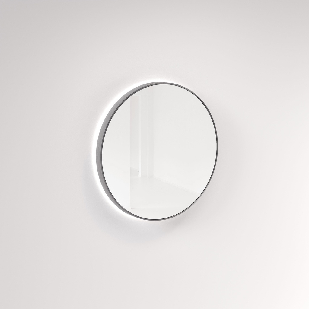 [11244] (D)Saanti Handmade Double Trim LED Mirror 800mm - Stainless Steel