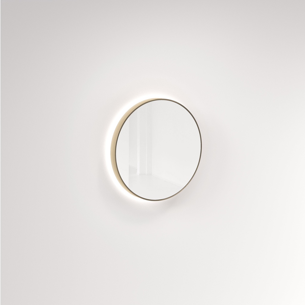 [11247] Saanti Handmade Double Trim LED Mirror 600mm – Brushed Brass