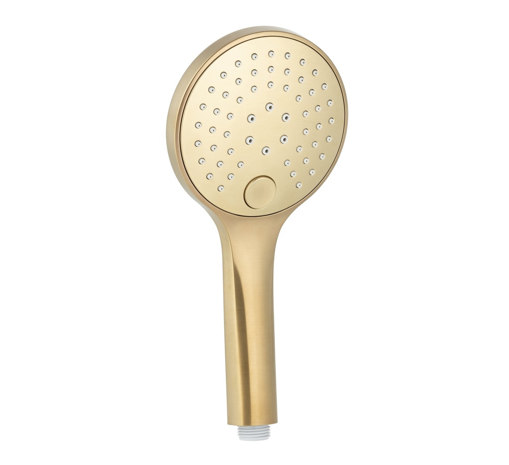 [11771] 3-Function Round Hand Shower - Brushed Brass