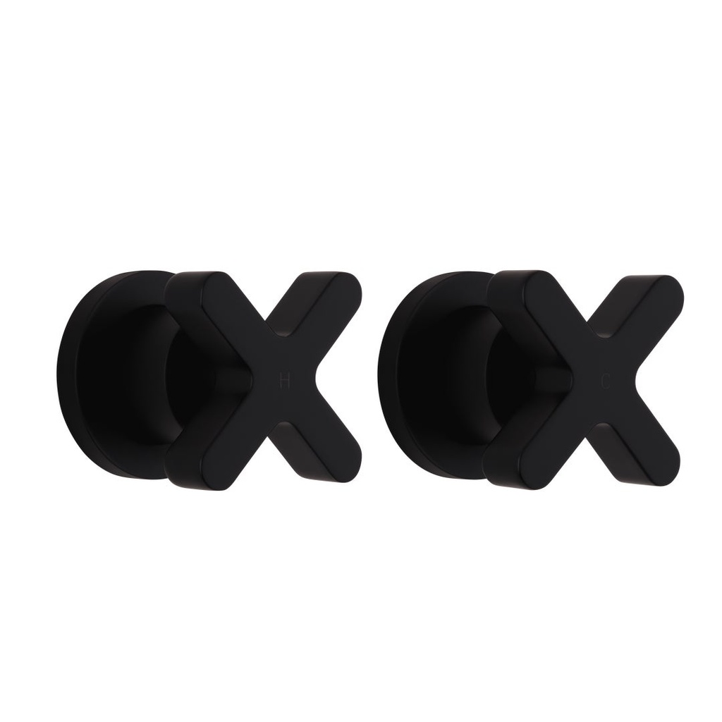 [11817] Cross Assembly Taps - Matte Black