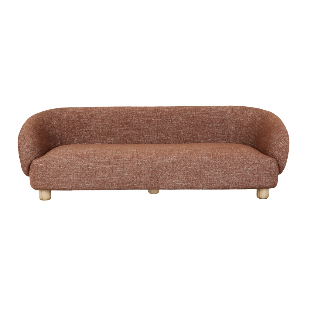 Flo 3 Seater Sofa - Brick - Natural Ash