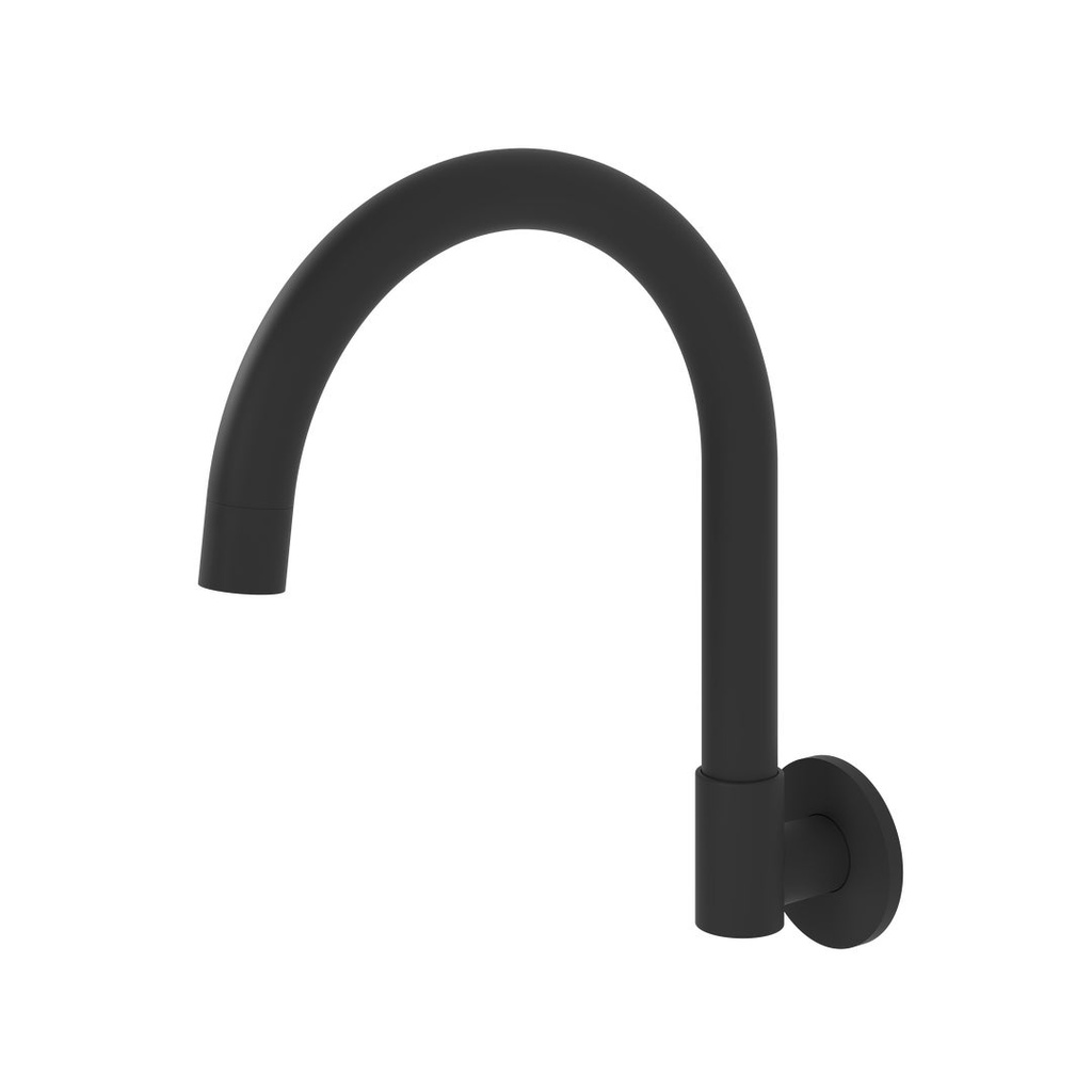 [11937LF] Gooseneck Swivel Wall Mounted Spout - Matte Black