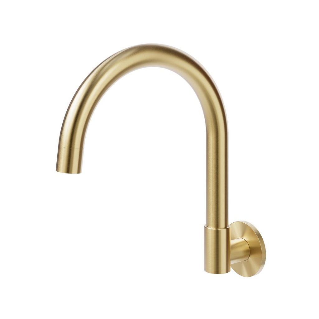 [11939LF] Gooseneck Swivel Wall Mounted Spout - Brushed Brass