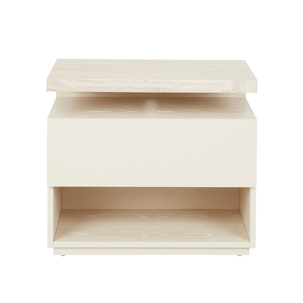 [FLOAT-BEDSIDE-TABLE-NATURAL-TRAVERTINE-SHELL-SIDE-FLOAT-MAR-SHELL] Float Bedside - Natural Travertine - Shell