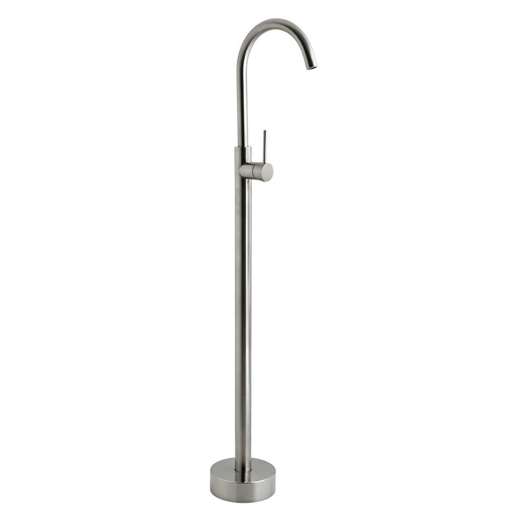 Elysian Floor Mounted Basin/Bath Filler with Mixer - Brushed Nickel