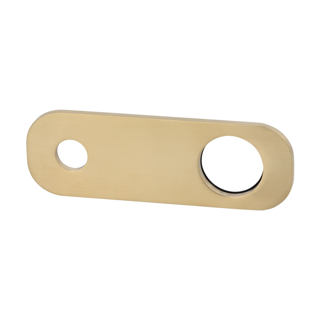 [12319] Rounded Rectangle Mixer &amp; Spout Backplate - Brushed Brass